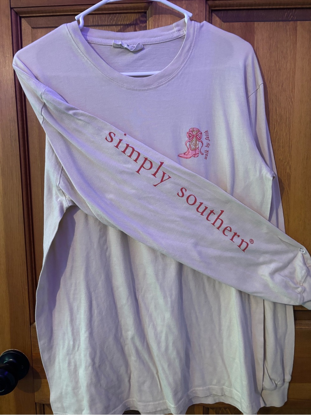 Simply Southern Long Sleeve Tee Walk By Faith Medium